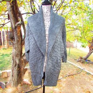Express Gray Chunky Knit Cardigan